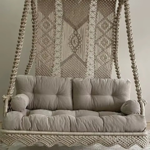 Macrame Double Garden <b>Swing</b>,Macrame Double <b>Swing</b>,Hanging <b>Swing</b>,Balcony <b>Swing</b>,Patio <b>Swing</b>,Macrame Hanging Chair - Product Image 1