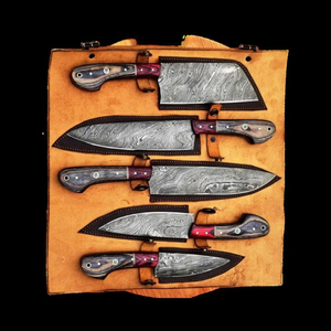 Juego de cuchillos de chef hechos a mano de acero de Damasco para cocina, colección de cubertería de cocina premium hecha a mano con cuchillas afiladas como una navaja y equilibradas. - Product Image 2