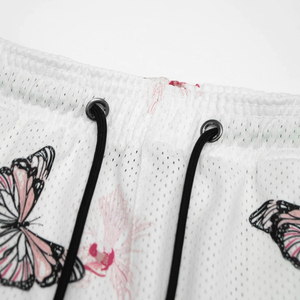 Pantalones Cortos Deportivos de Malla Personalizados, Estilo Vintage Moderno, Diseño de Cintura Alta, Atuendo de Verano a la Moda, Cómodos para Unisex - Product Image 4