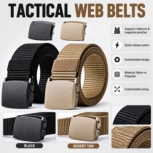 Ceintures tactiques en nylon et polyester tissé avec boucles métal-plastique, couleurs et tailles personnalisables, conformes aux normes ISO, fabrication certifiée. - Product Image 3