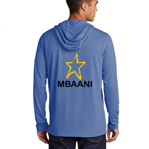 Sweat-shirt à capuche bleu pour homme Mbaani, manches longues, logo étoile brodé, vêtement décontracté, coupe classique, tricoté en polyester, printemps - Product Image 2