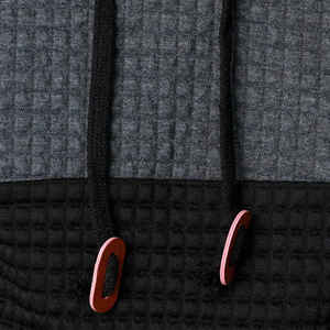 Sweat-shirt à capuche en tricot pour homme, à blocs de couleur, manches régulières, style automne - Product Image 4