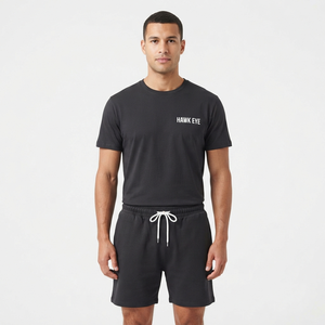 Ensemble deux pièces pour homme de haute qualité, col rond, manches courtes, tissu doux et respirant, ensemble deux pièces pour homme - Product Image 5