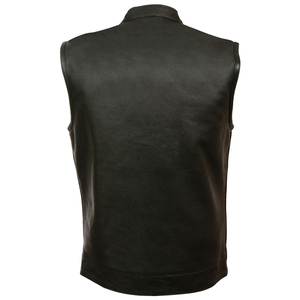 Mens Premium Formal Winter Distressed <b>Brown</b> PU Leather Motorcycle <b>Vest</b> Vintage Biker Waistcoat Classic Sleeveless - Product Image 3