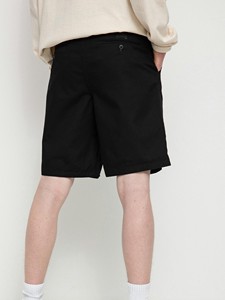 Pantalones Cortos Oxford Negros Sólidos de Calidad Premium para Hombre 2026, Bermudas de Cintura Media con Botones, Bolsillos Tejidos Casuales, ODM OEM - Product Image 2