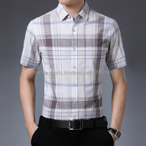 Chemise homme premium anti-rides coupe ajustée – Manches courtes, style business décontracté, rayée, tissu infroissable, nouveau style - Product Image 2