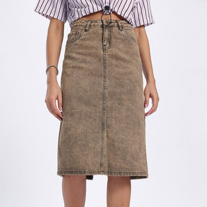 Custom Wash Women's Denim Skirts For Adult Size Latest Design Quick Dry Material Made Women Denim Skirts - Product Image 6