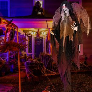 Decorazione di Halloween: Strega in Piedi 2,5 m con Occhi Luminosi e Movimento Automatico delle Ali - Product Image 3