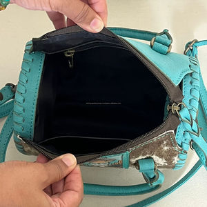 Hot Selling Western Hand Tooled Cowhide Leather Small Speedy Duffel Bags Luxury Artistry Designer Crossbody Handbags for Women - Product Image 6