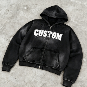 OEM/ODM Custom Logo Distressed Acid Wash Hoodies <b>Men</b> Oversized Baggy Vintage Drop Shoulder Premium Boxy Streetwear Faded Hoodie - Product Image 3