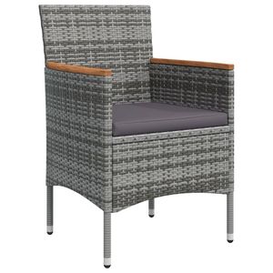 <b>Grey</b> Rattan Garden Dining Set 6 Seater Weather Resistant Outdoor Furniture Contemporary Style Steel <b>Frame</b> - Product Image 5