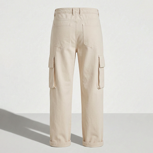 Pantalón Cargo Casual para Hombre 100% Algodón, Venta al por Mayor ODM, Pedido a Granel, Estilo Clásico Utilitario y Etiqueta Privada Disponible, Logotipo en la Cintura - Product Image 2