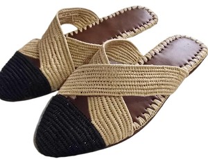 Raffia Slide Sandals Women, Boho Summer Flats, Moroccan Babouche <b>Slippers</b>, Straw <b>Mules</b>, Beach Shoes EU 40 - Product Image 2