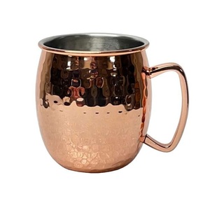 Mug en cuivre avec poignée, finition martelée, style vintage, tasse à boisson résistante à la chaleur pour les fêtes et les bars - Product Image 3
