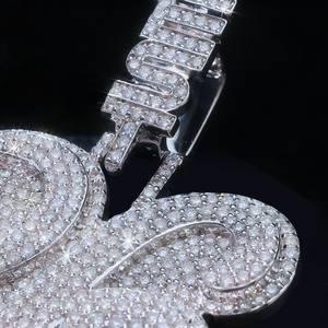 Colgante de Trébol de Cuatro Hojas Personalizado con Incrustaciones de Moissanita VVS, Chapado en Plata 925, Moderno, Certificado, Unisex, Joyería Hip Hop al por Mayor - Product Image 4