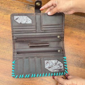 Nuevo bolso de mano de mujer de estilo occidental personalizado con detalles florales de cuero genuino y costura a mano - Product Image 6