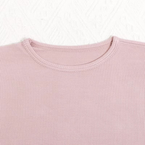 Ropa Infantil de Marca Privada Personalizada de Fábrica, Pijama de Bambú Suave con Textura Waffle en Azul y Amarillo, Conjunto de Ropa para Bebé - Product Image 6