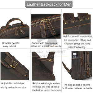 High Quality Custom Made Leather <b>Bagpack</b> Custom Logo Leather <b>Bagpack</b> New Arrival Leather <b>Bagpack</b> - Product Image 5