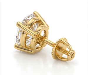 Oval Diamond <b>Earrings</b> Four Claw <b>Stud</b> <b>Earrings</b> Gold Tone Oval Cut Jewelry for Wedding Party - Product Image 4