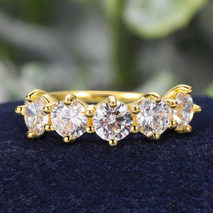 AMBER JEWELS Anillo Unisex de Rodio Amarillo con Piedra Natural, Corte Brillante, Engaste de Garras, Certificado IGI - Product Image 1