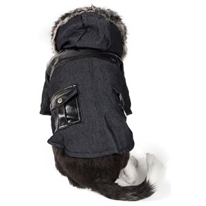 Abrigo de mezclilla rústico para mascotas, de lana, para ropa canina elegante - Product Image 1