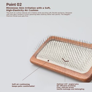 Brosse lissante en bois pour animaux de compagnie, innovante pour le toilettage, outils de toilettage en bois, pour l'élimination douce des poils et la réduction de la chute des poils - Product Image 4