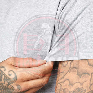 Camiseta Deportiva de Verano de Color Sólido a Precio Razonable, Manga Corta, Corte Ajustado, Cuello Redondo, Transpirable, Ligera, de Poliéster/Algodón - Product Image 6