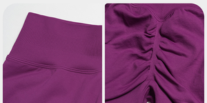 Conjunto de Yoga sin Costuras para Mujer, 2 Piezas, Pantalones Cortos de Cintura Alta, Top Corto, Ropa Deportiva, Color Sólido, Transpirable, Espalda Cruzada - Product Image 2
