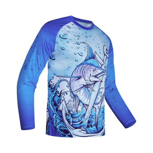 Camisa de Pesca para Hombre, para Primavera, 100% Algodón, Cierre de Cremallera, UPF 50+, Transpirable, de Secado Rápido, Ropa Deportiva - Product Image 1