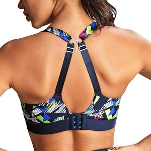 Sujetador deportivo de cuello alto para mujer con espalda cruzada sin costuras, acolchado, soporte medio, transpirable, de secado rápido, para yoga - Product Image 3