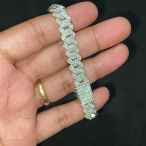 Bracelets Miami Cuban Link pour hommes, chaîne en argent 925, bijoux hip-hop glacés, Dvars Diamond DBM-19, luxe - Product Image 6