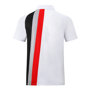 Men's Short Sleeve Color Blocked Breathable for <b>Shirt</b> Knitted <b>White</b> Red Gray <b>Black</b> <b>Striped</b> Casual Regular Fit - Product Image 2