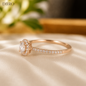 GRA Certificate Halo Moissanite Wedding <b>Ring</b> 18K Vermeil Yellow <b>Gold</b> Promise <b>Ring</b> round Brilliant Cut Diamond Engagement <b>Ring</b> - Product Image 4
