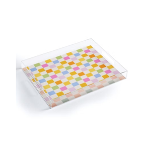 Bandeja de Servicio Transparente con Diseño Floral para Accesorios Cosméticos y Vasos de Bar de Hotel a Buen Precio - Product Image 6