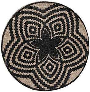 Panier mural tressé bohème fait main en jute naturelle, décoration murale prête à accrocher, style bohème pour salon et chambre - Product Image 1