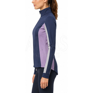 Veste d'équitation pour femmes, haute performance, tissu softshell léger en spandex, protection contre le vent, poches zippées sécurisées - Product Image 5