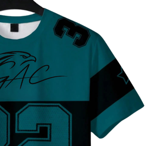 Mens Teal Black Sublimation Sports T <b>Shirt</b> Short Sleeve Quick Dry Breathable <b>100</b>% <b>Polyester</b> Regular Fit Athletic Gym Running - Product Image 3