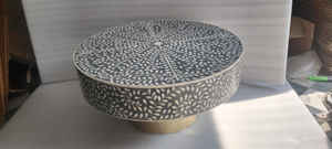 Table basse ronde décorative moderne en coquille écologique durable faite à la main, salon, design floral de luxe, meubles - Product Image 6