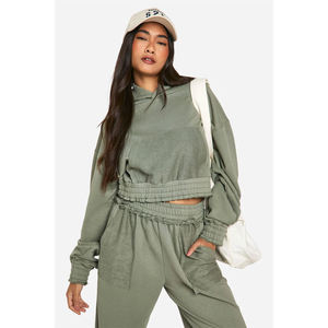 เสื้อแจ็คเก็ตออกกำลังกายผู้หญิงคุณภาพสูง แขนยาว ฟิตเนส โยคะ เสื้อครอปท็อป มีซิป ฮู้ดดี้ - Product Image 5