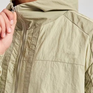 Wholesale 100% Cotton Printed Solid Jogging Tracksuit Men's <b>Zip</b>-<b>Up</b> <b>Jacket</b> Nylon Windbreaker Custom Logo Streetwear Plus Size - Product Image 6