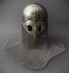 Casco Vikingo con Cadena Plateada, Casco Medieval Usable, Utilizado por los Vikingos - Product Image 4