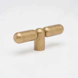 Modern T-Shaped Brass Cabinet Knob Handle Minimalist Design Durable Furniture Knob for Storage Closet Drawer <b>Hardware</b> - Product Image 2