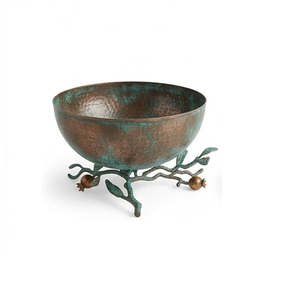 Hot Selling Metal Dual Bowl Set With Leaf Branch Stand Polished Finish For Food Serving Modern Design - Product Image 5