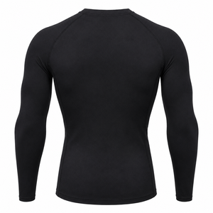 T-shirt de compression à manches courtes pour homme, gris, séchage rapide, en spandex et polyester, coupe ajustée - Product Image 2