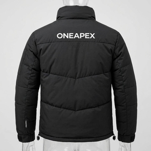 Chaqueta acolchada negra para hombre, con cuello alto, cierre de cremallera, abrigo de invierno cálido, informal, para exteriores, estilo urbano, etiqueta privada personalizada - Product Image 4