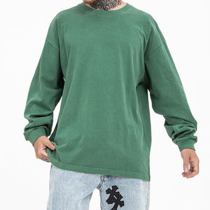 <b>Mens</b> Washed Blue Oversized Sweatshirt Heavyweight Cotton Casual Vintage Streetwear <b>Pullover</b> - Product Image 4