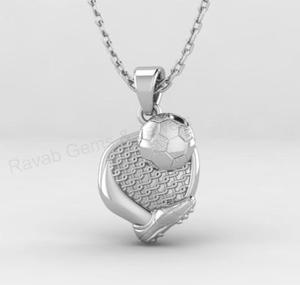 Pendentif Breloque Chaussure de Football 20x16mm en Argent 925 Plaqué Or Rhodié 18K, Bijou Sportif Personnalisé, Cadeau pour Homme - Meilleures Ventes - Product Image 4