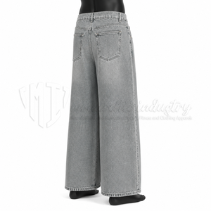 <b>Men's</b> Vintage Washed Wide Leg Jeans <b>Loose</b> Fit Denim Pants Casual Streetwear <b>Trousers</b> with Contrast Seam Detail - Product Image 5