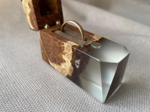 Wooden Resin Ring <b>Box</b> – Beautiful Handmade <b>Keepsake</b> for Wedding & Engagement Rings - Product Image 3