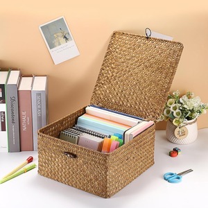 Handwoven Seagrass <b>Basket</b> Bin <b>Square</b> Household Storage Handmade Storage <b>Basket</b> Wholesale eco-friendly Made in Viet Nam - Product Image 4